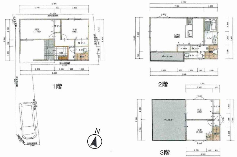 茨木市紫明園　B号地　新築一戸建 間取り図