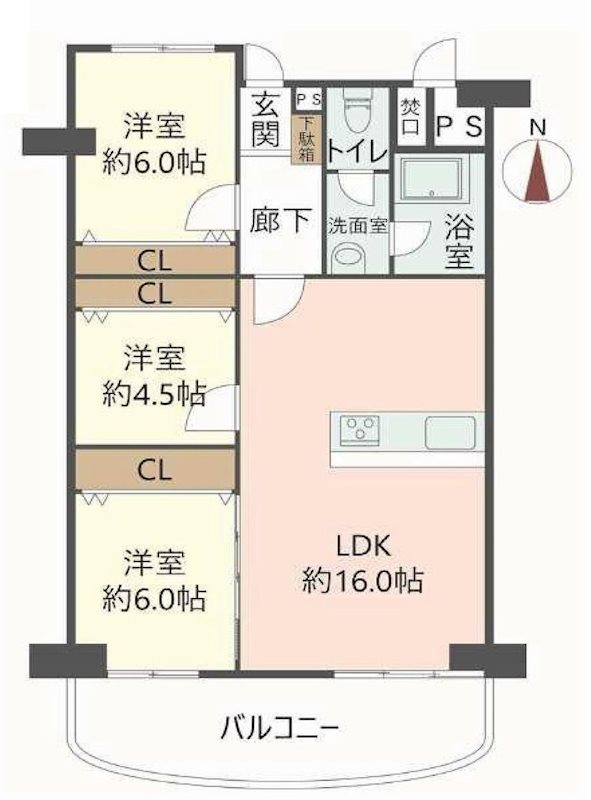 南茨木駅前ハイタウンA棟 間取り図
