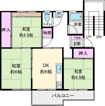 香里ケ丘住宅11号棟 間取り図