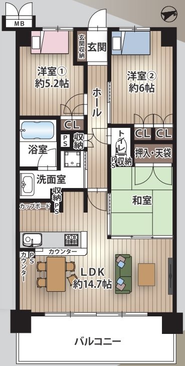 ファインシティ枚方 間取り図