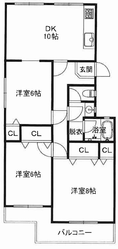 茨木上穂積住宅2号棟     間取り図