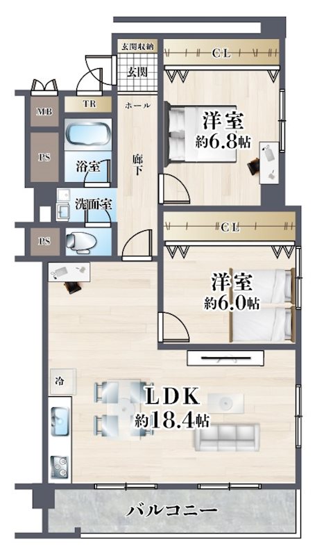 茨木春日丘ハイツ  間取り図