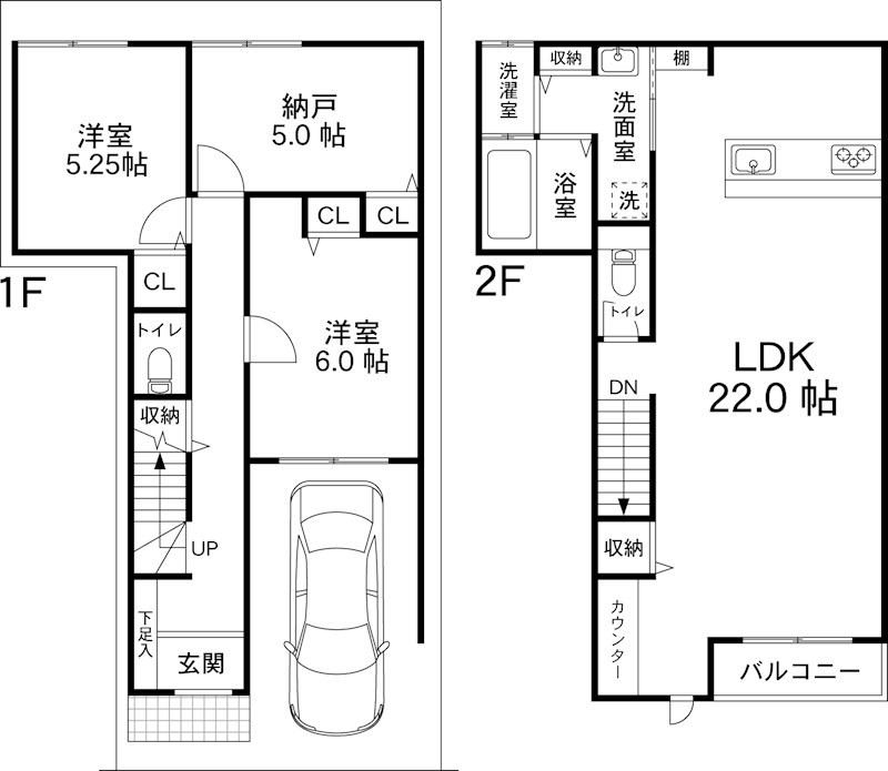 高槻市富田町2丁目　建築条件付売土地　2号棟 間取り図