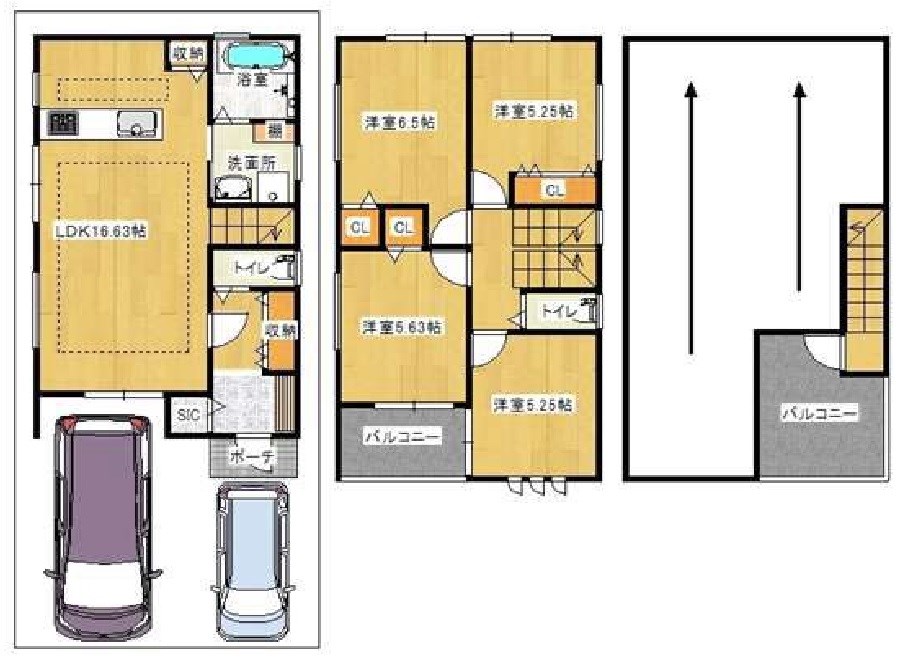 高槻市深沢町１丁目　新築一戸建 間取り図