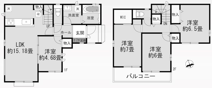 島本町山崎4丁目 新築一戸建 間取り図