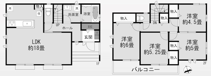 島本町山崎4丁目 新築一戸建 間取り図