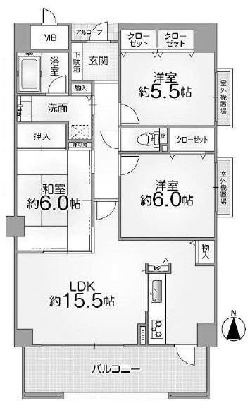 ライフフィールドハイム高槻壱番館 間取り図