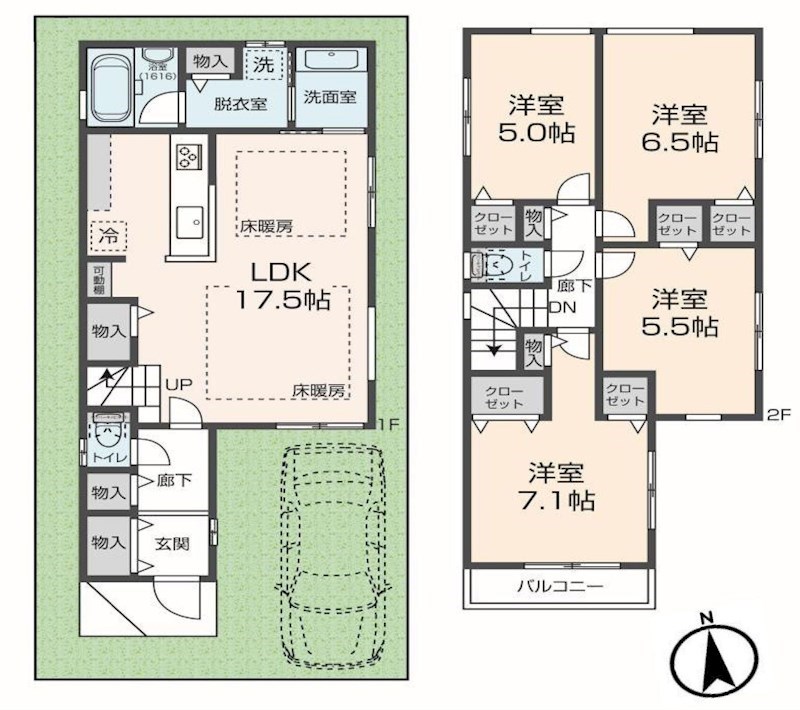 摂津市鶴野4丁目　新築一戸建 間取り図