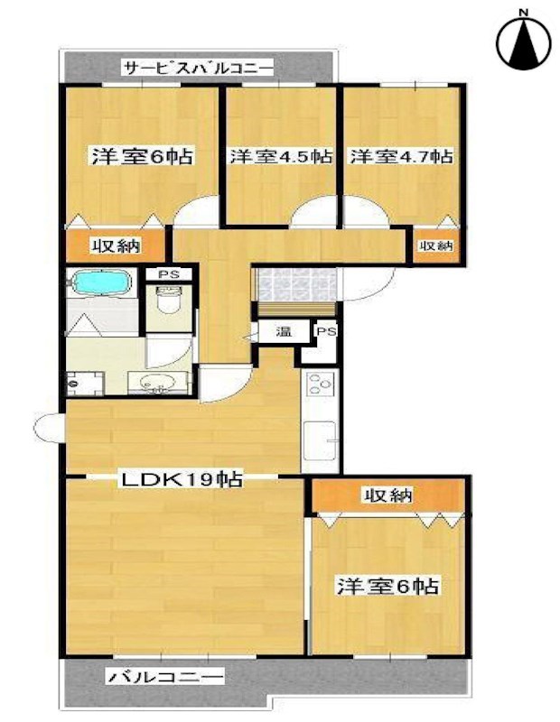 千里山田コーポラスC棟 間取り図