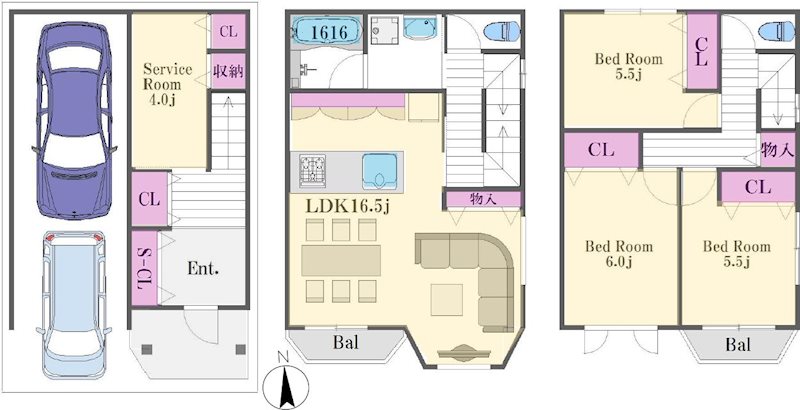 伊加賀栄町一戸建 間取り図