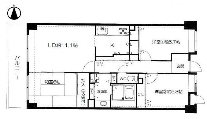 ライフフィールドハイム高槻壱番館 間取り図