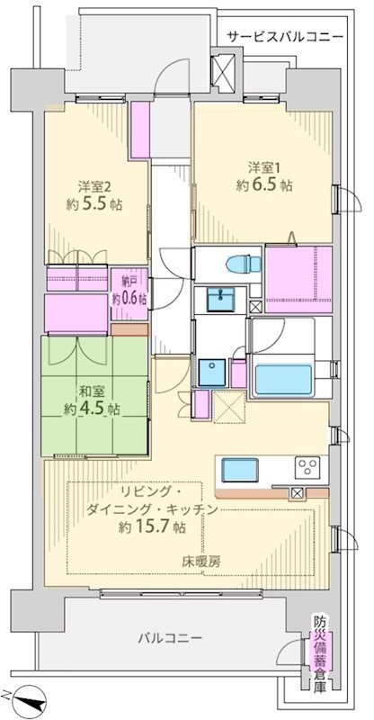 レ・ジェイド樟葉 間取り図