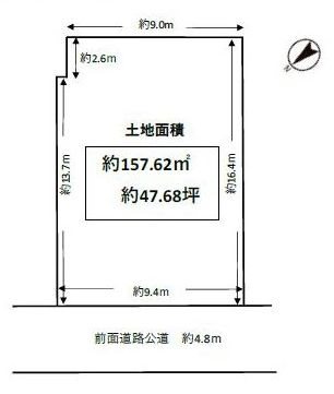 高槻市奥天神町2丁目　売土地 間取り図