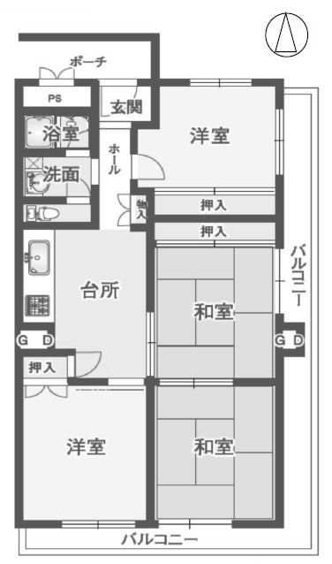 高槻スカイハイツ 間取り図