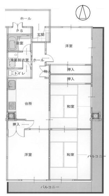 高槻スカイハイツ 間取り図