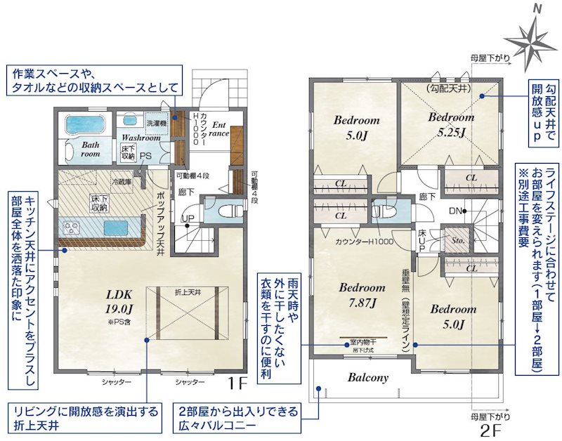 長尾台2丁目全2棟新築分譲2号棟 間取り図