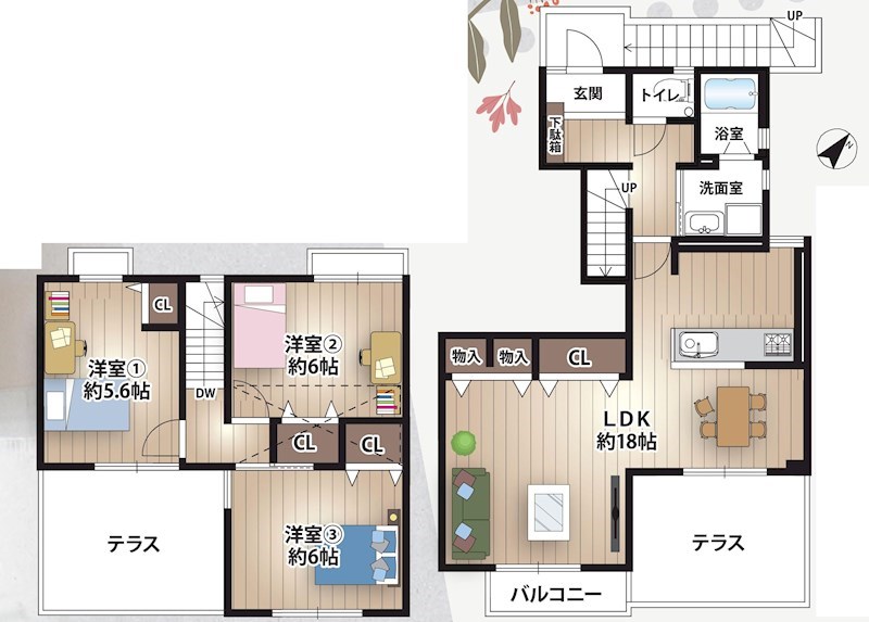 公社山田西団地Aー4棟 間取り図