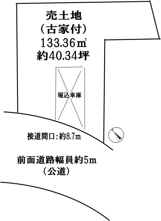 茨木市宇野辺二丁目　売土地（古家付） 間取り図