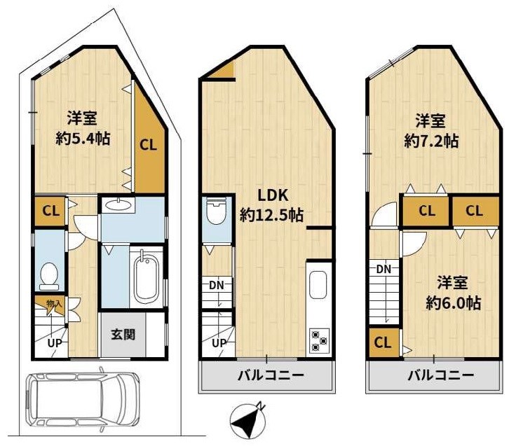 高槻市日向町　中古一戸建 間取り図