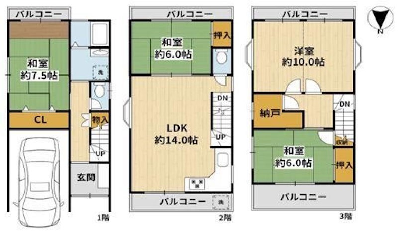 高槻市東五百住町2丁目　中古一戸建 間取り図