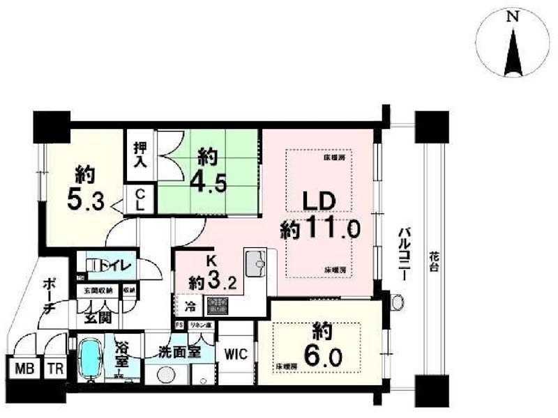 レスタージュ高槻 間取り図