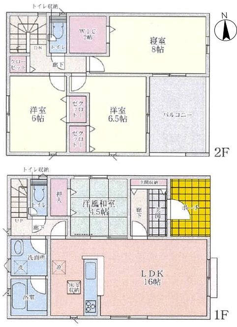 楠葉中之芝Credlegarden全4棟第2-1号棟 間取り図