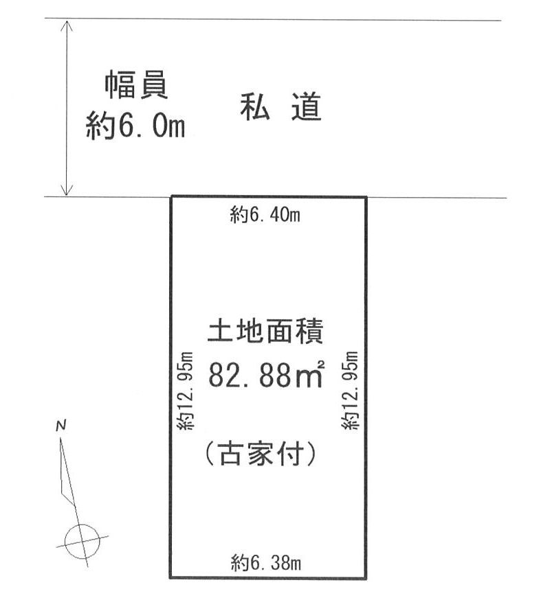 吹田市尺谷売土地 間取り図