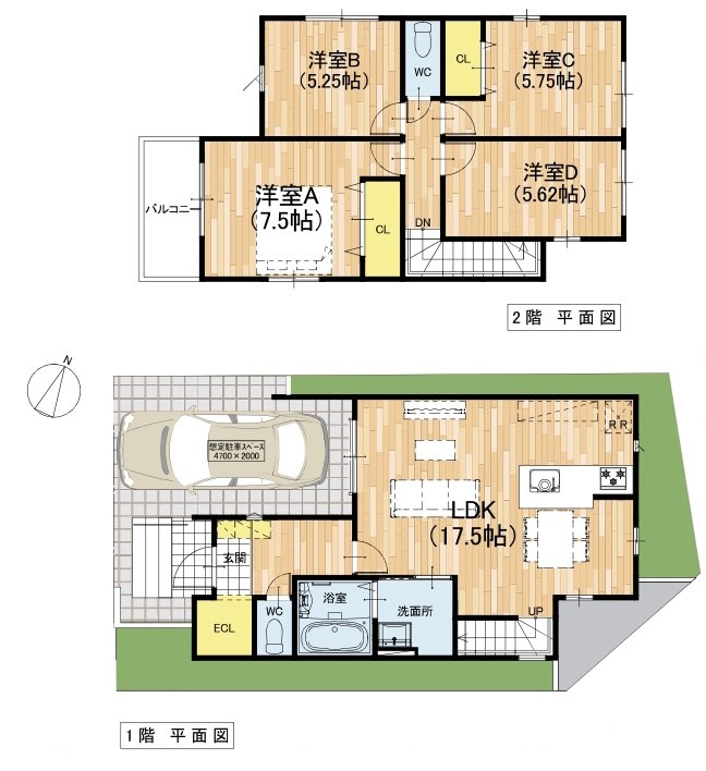 高槻市氷室町5丁目　新築一戸建 間取り図