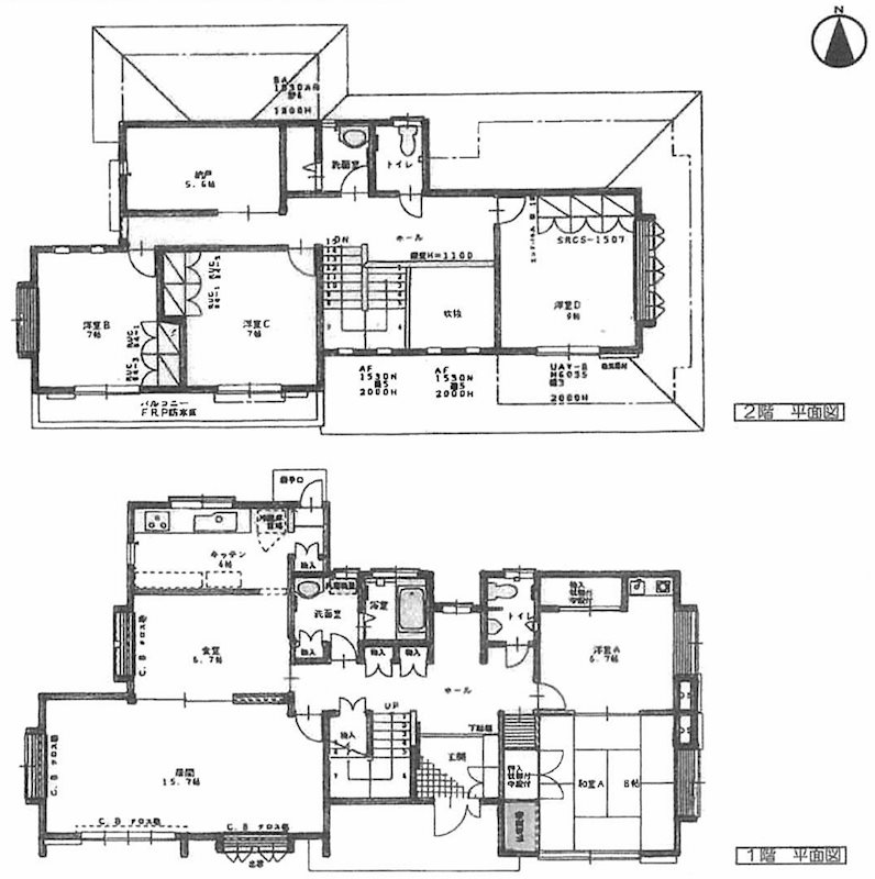 茨木市北春日丘1丁目　中古一戸建　 間取り図