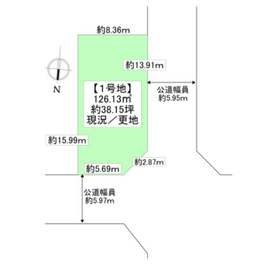 高槻市昭和台町2丁目　売土地　1号地 間取り図