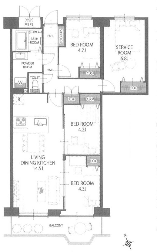 青葉丘マンション 間取り図