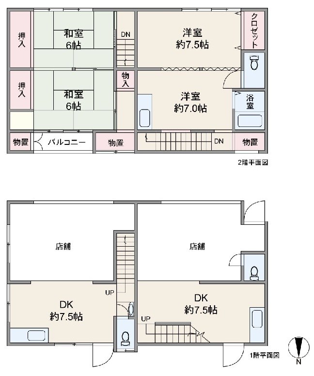 高槻市西冠3丁目　店舗付住宅 間取り図