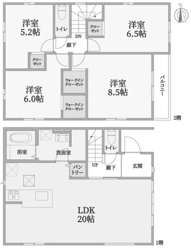 島本町広瀬2丁目 新築一戸建 間取り図