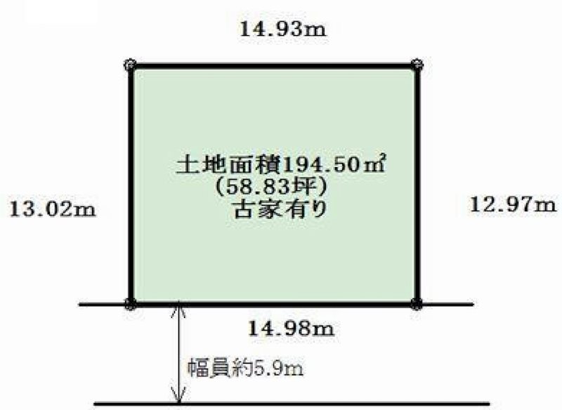 茨木市北春日丘1丁目　売土地  間取り図