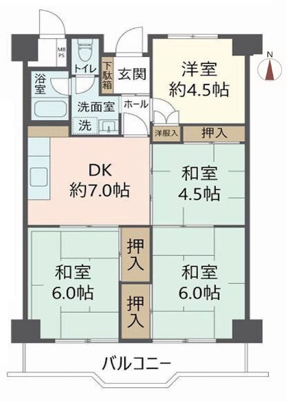 白川高層住宅8号棟 間取り図