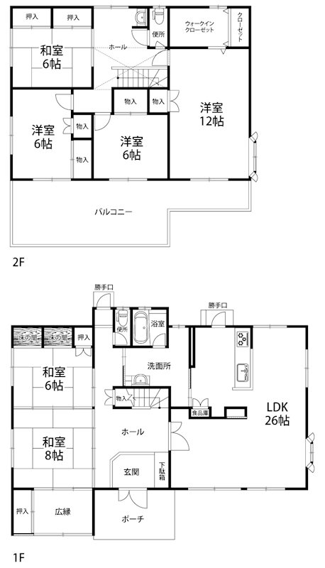 園部町横田2号　中古一戸建 間取り図