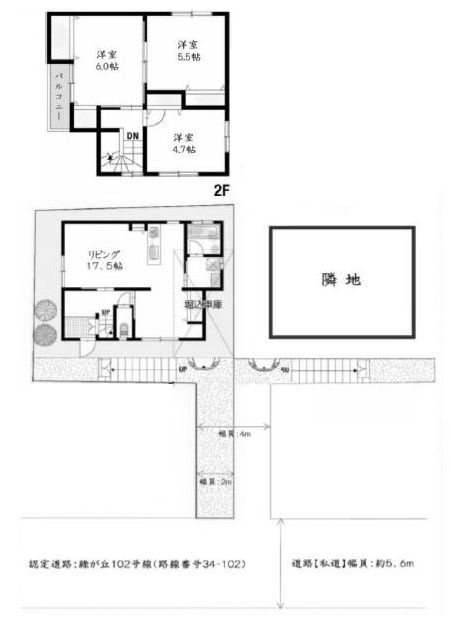 高槻市緑が丘1丁目　中古一戸建 間取り図