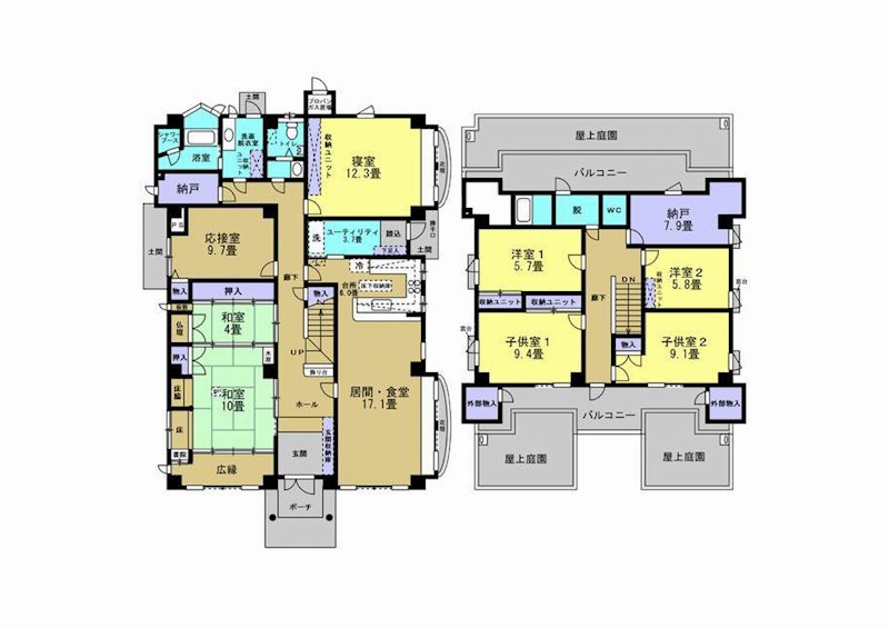茨木市十日市町　中古一戸建 間取り図