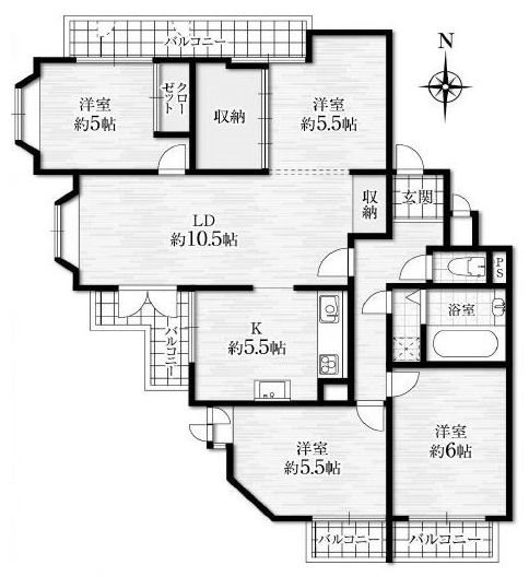 サンヴェール高槻天神町 間取り図