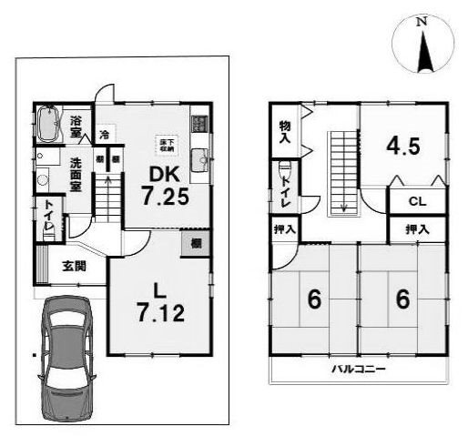 高槻市川西町1丁目　中古一戸建 間取り図