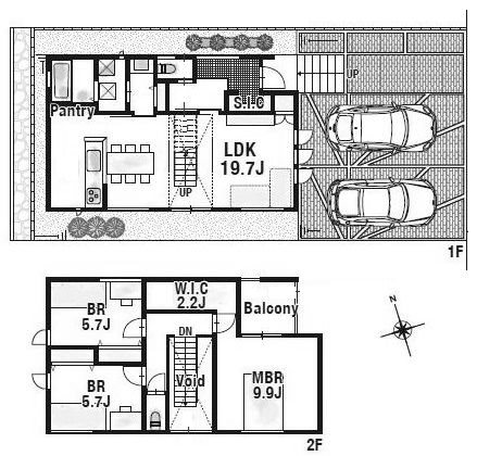 高槻市日吉台三番町　新築一戸建1号地 間取り図