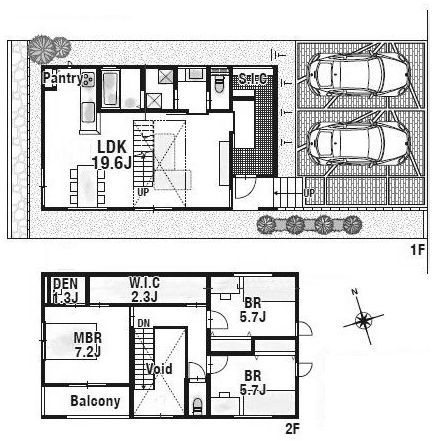高槻市日吉台三番町　新築一戸建2号地 間取り図