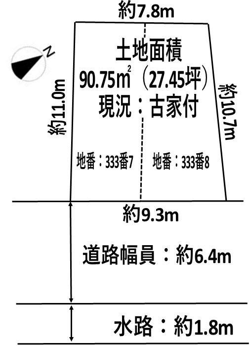 高槻市東五百住町2丁目　売土地 間取り図