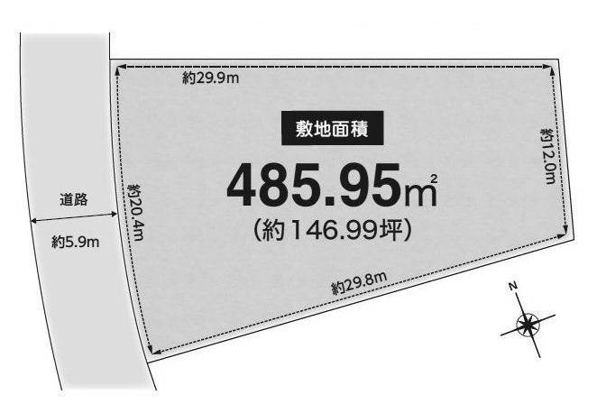高槻市日吉台二番町　売土地 間取り図