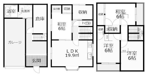 高槻市淀の原町　中古一戸建 間取り図
