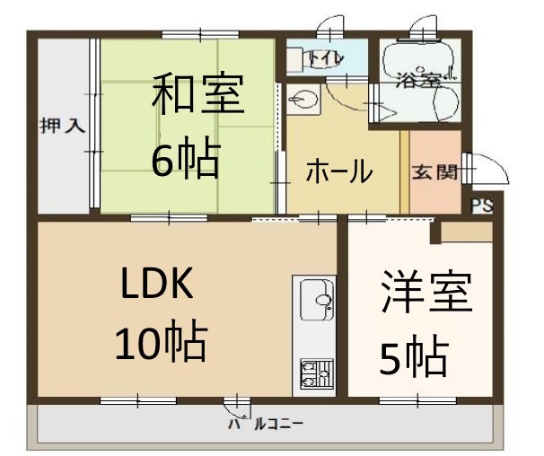 富田第二住宅66号棟  間取り図