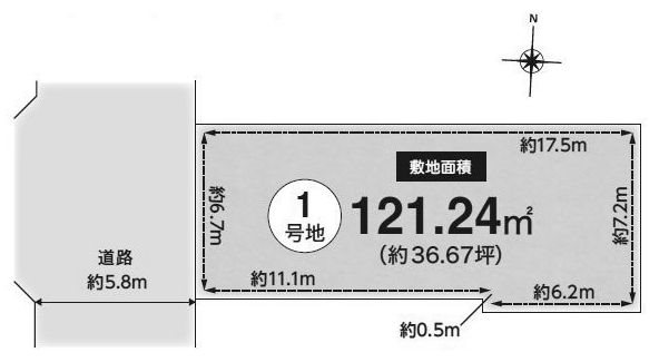 高槻市日吉台三番町　売土地1号地 間取り図