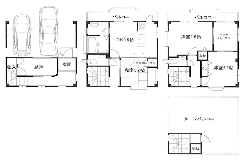 摂津市東正雀中古一戸建 間取り図