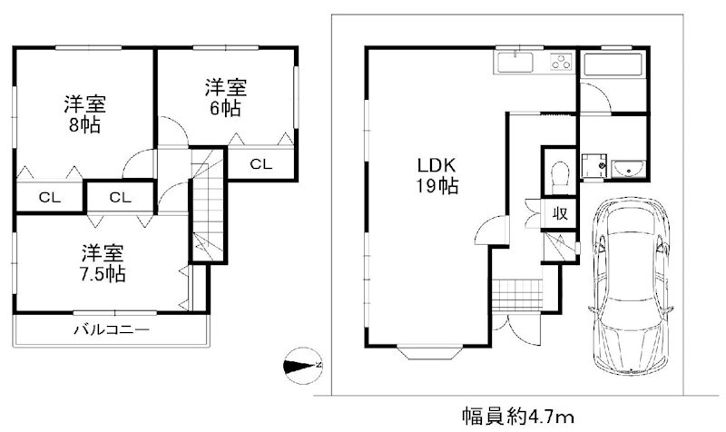 高槻市大塚町4丁目　中古一戸建 間取り図