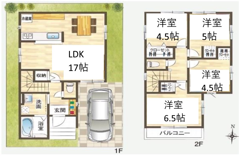 高槻市栄町3丁目　新築一戸建 間取り図